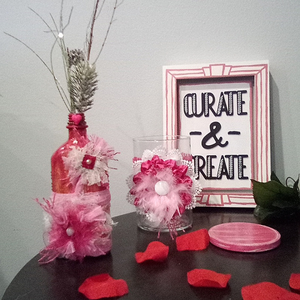 Upcycled Glass Bottles Jars and  Lids
